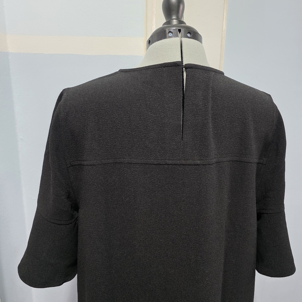 Madewell Flutter-Sleeve Mini Dress True Black Sz L - Picture 9 of 14